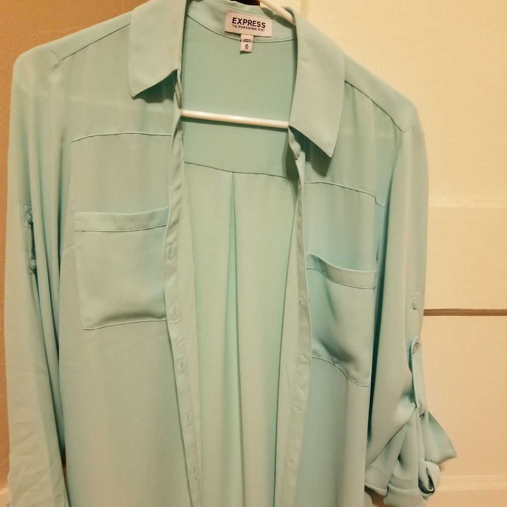EXPRESS - SEA FOAM GREEN BLOUSE